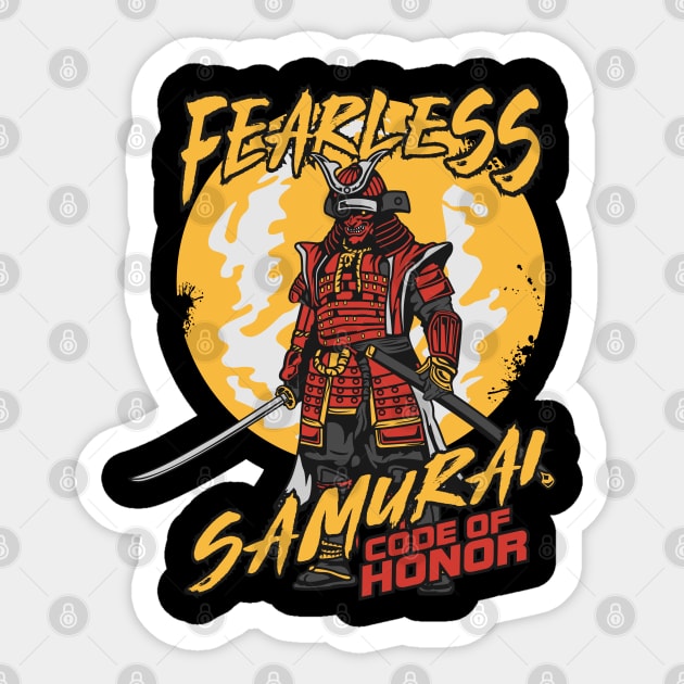 FEARLESS SAMURAI CARTOON Sticker by beanbeardy